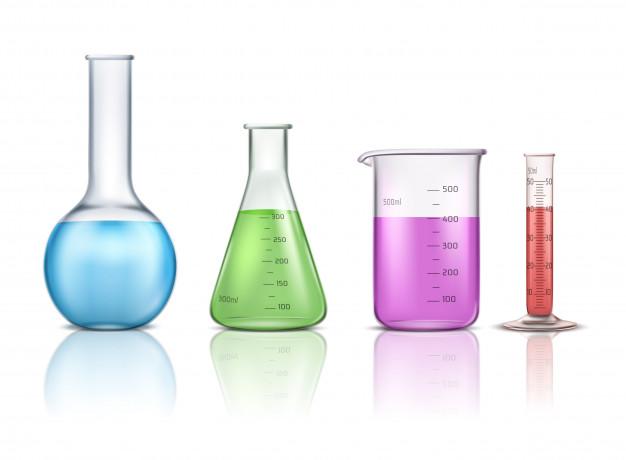 Vidraria laboratório de química